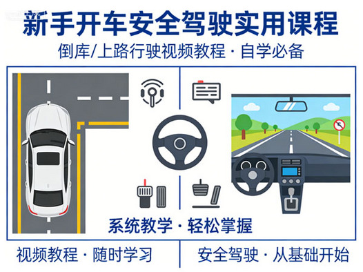 新手开车视频教程自学汽车安全驾驶技术教学倒库上路行驶实用